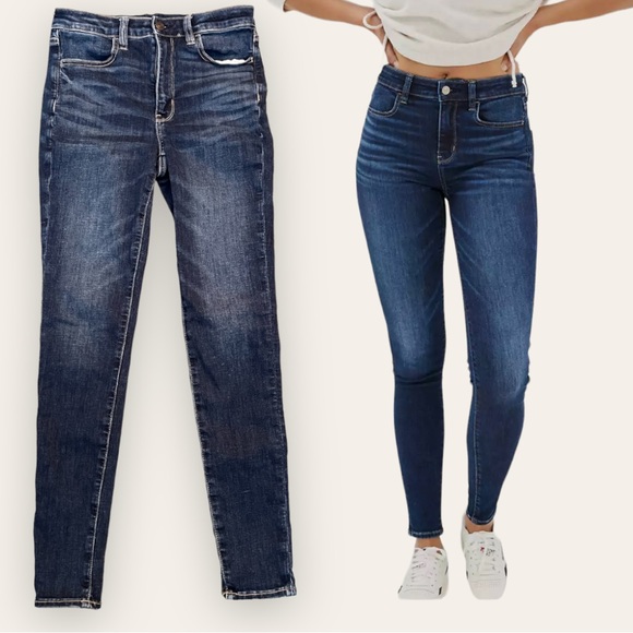 AMERICAN EAGLE - AE Ne(x)t Level Super High-Waisted Jegging in Medium Wash, 29” - Picture 1 of 16